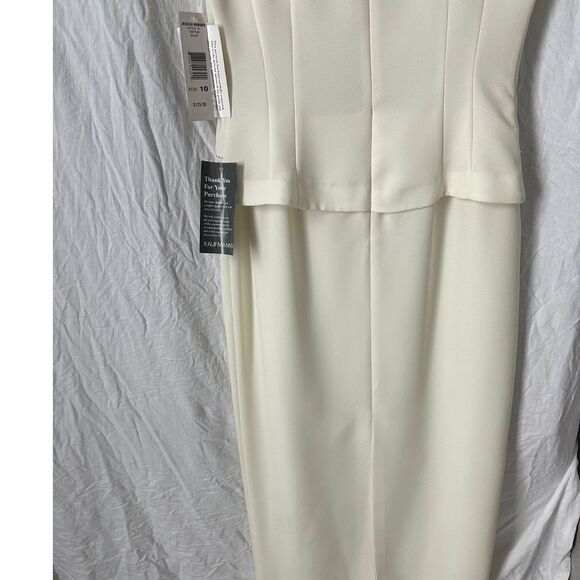 NWT Jessica Howard Short Sleeve Formal Ivory Beaded Maxi Dress Women's Size 10 - Picture 7 of 9